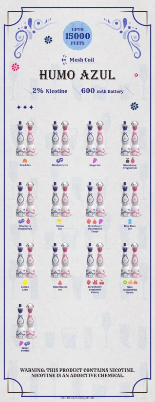 Humo Azul Vape UK - Humo Azul 15000 puffs Disposable B6LZ821